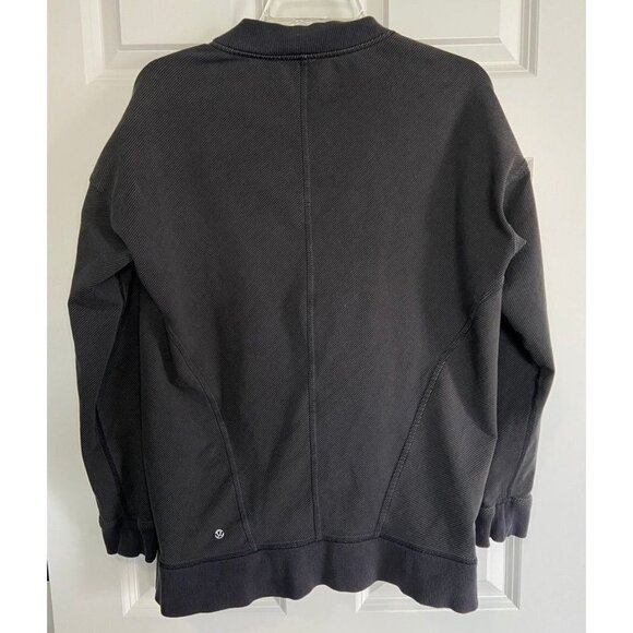 Lululemon Mula Bundle Wrap Black Asymmetrical Jacket Full Zip Moto Womens 6 or 8 - Picture 4 of 8